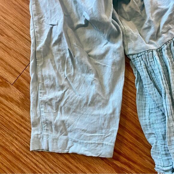 Anthropologie Pastel Blue Raw Hem Boho Blouse Top Womens Large - Picture 6 of 16